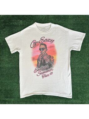 G-Eazy Endless Summer Tour 2018 T-Shirt White M Airbrush Rap Hip Hop Merch